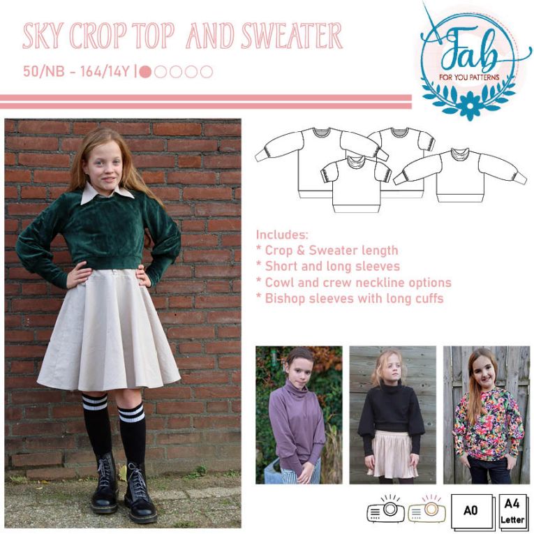 Sky Crop Top & Sweater (NB-14Y)