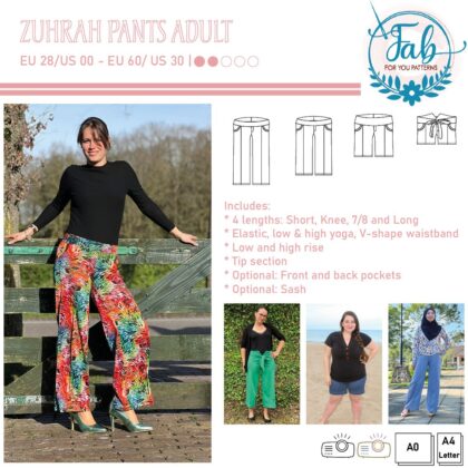Zuhrah Adult Wide Leg Pants (EU28/US00 - EU60/US30)